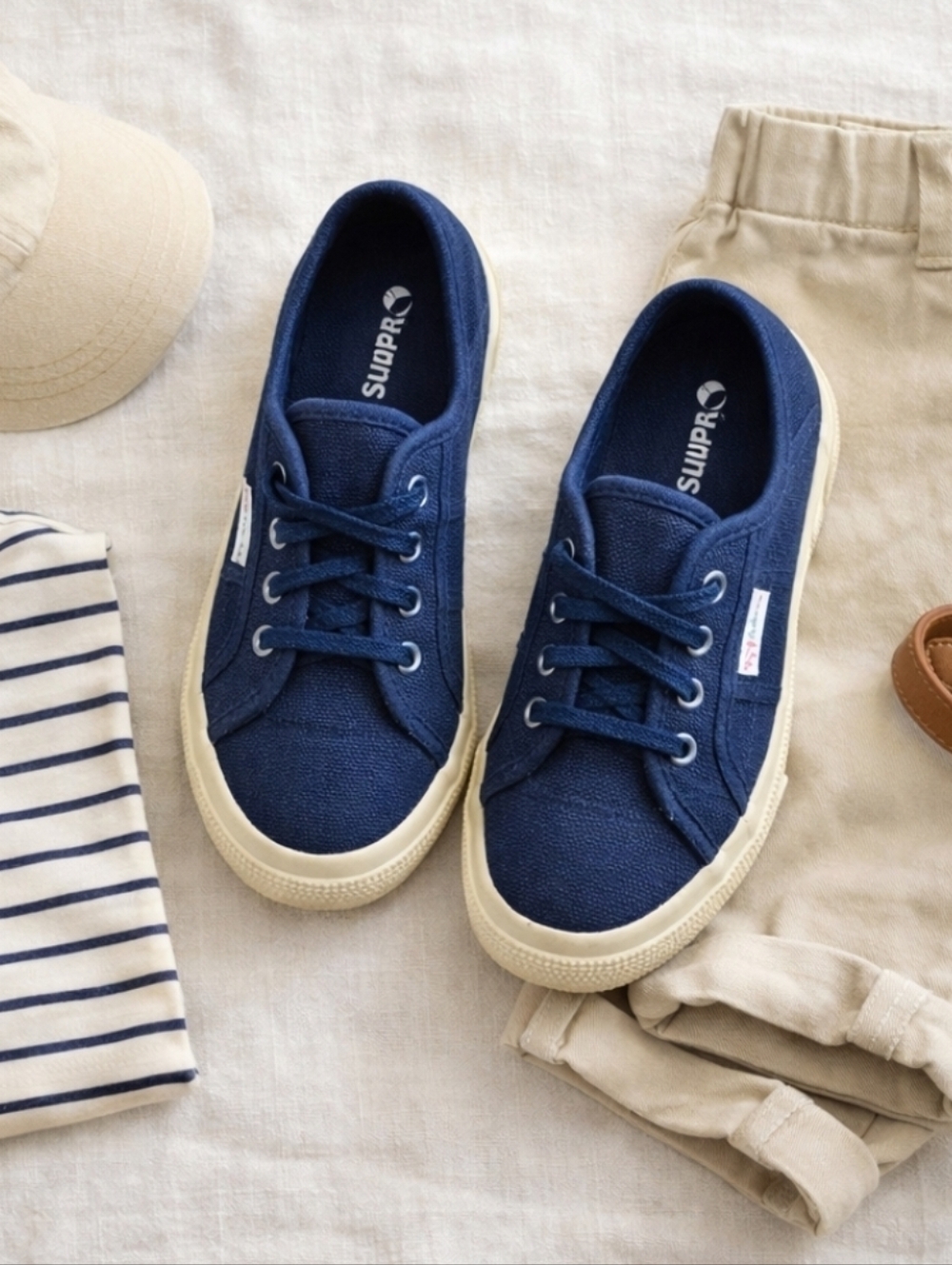 Superga Kids Size 1 Classic Canvas Sneakers Navy Blue | Minimal Euro Style